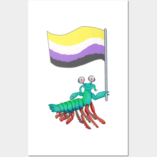 Mantis Shrimp Non-Binary Pride! Wall Art by Quirkball